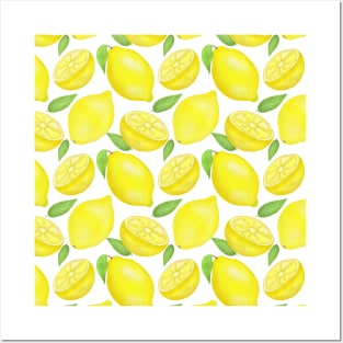 Sicilian Lemons pattern Posters and Art